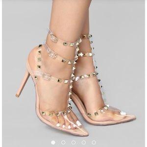 FashionNova Nude studded heels size 7.5